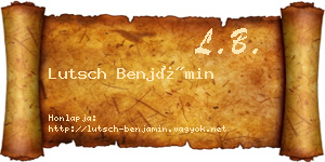 Lutsch Benjámin névjegykártya