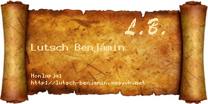 Lutsch Benjámin névjegykártya